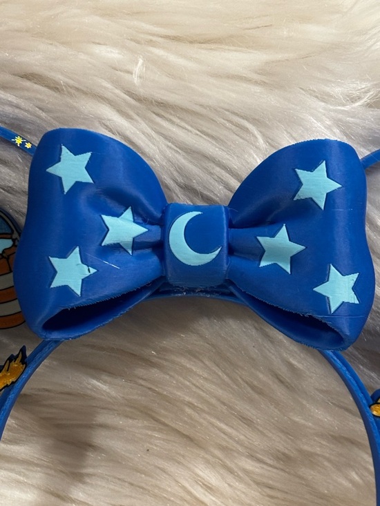 Hand Crafted Blue Sorcerer Mouse Ear Headband with Star Bow - Picture 4 of 12